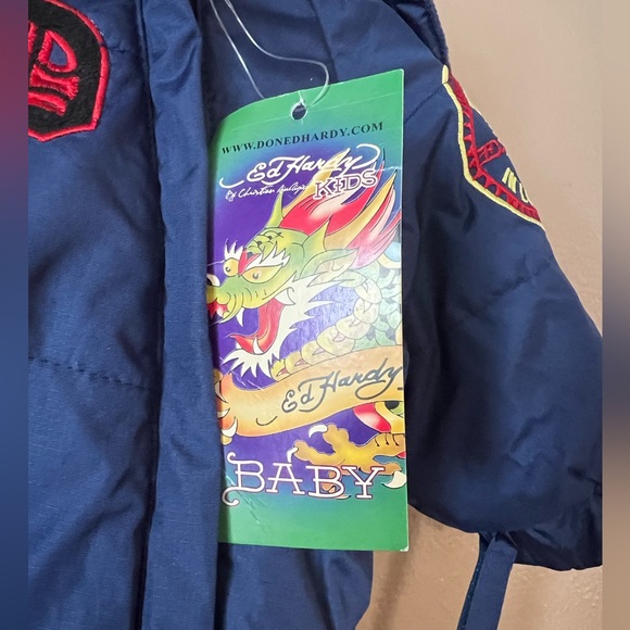 NWT Ed Hardy x Christian Audigier 3-6m Navy Snowsuit - Picture 3 of 13